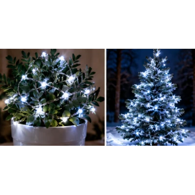 Instalatie Luminoasa LED ALB RECE cu 600 LED 30 metri fir alb cupru 1500 57 Decorativa