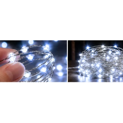 Instalatie Luminoasa LED ALB RECE cu 600 LED 30 metri fir alb cupru 1500 57 Decorativa