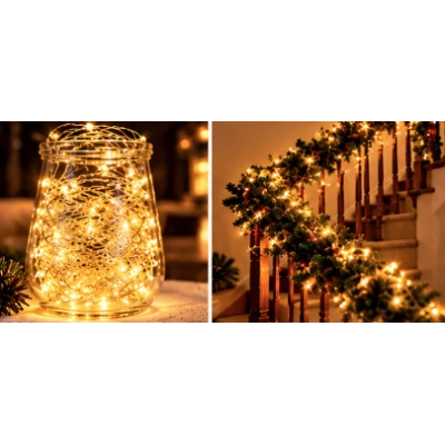 Instalatie Luminoasa LED ALB CALD cu 1000 LED 50 metri fir alb cupru 1500 58 Decorativa