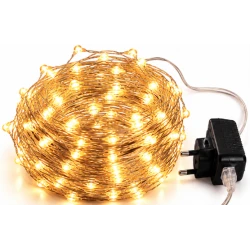 Instalatie Luminoasa LED ALB CALD cu 600 LED 30 metri fir alb cupru 1500 57 Decorativa
