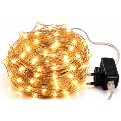 Instalatie Luminoasa LED ALB CALD cu 1000 LED 50 metri fir alb cupru 1500 58 Decorativa