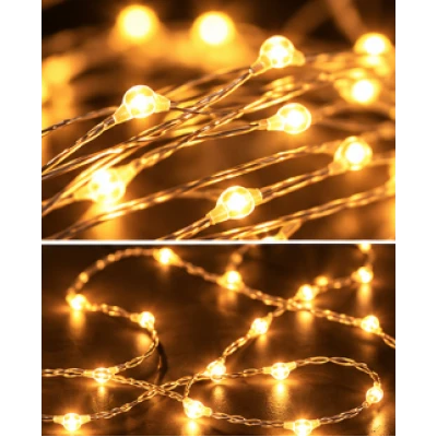 Instalatie Luminoasa LED ALB CALD cu 1000 LED 50 metri fir alb cupru 1500 58 Decorativa