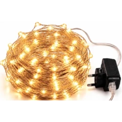 Instalatie Luminoasa LED ALB CALD cu 1000 LED 50 metri fir alb cupru 1500 58 Decorativa