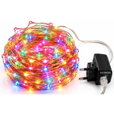 Instalatie Luminoasa LED MULTICOLOR cu 1000 LED 50 metri fir alb cupru 1500 58 Decorativa