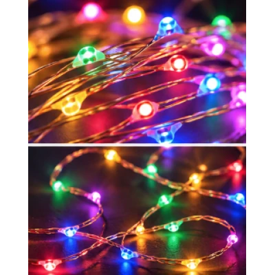 Instalatie Luminoasa LED MULTICOLOR cu 1000 LED 50 metri fir alb cupru 1500 58 Decorativa