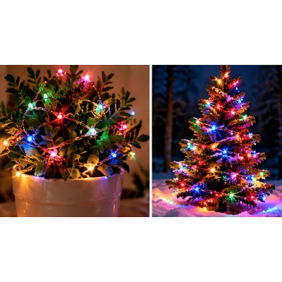 Instalatie Luminoasa LED MULTICOLOR cu 1000 LED 50 metri fir alb cupru 1500 58 Decorativa