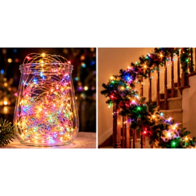 Instalatie Luminoasa LED MULTICOLOR cu 1000 LED 50 metri fir alb cupru 1500 58 Decorativa