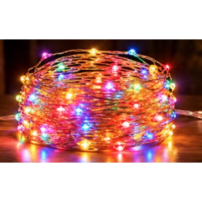Instalatie Luminoasa LED MULTICOLOR cu 1000 LED 50 metri fir alb cupru 1500 58 Decorativa