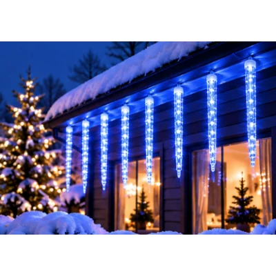Instalatie de Craciun LED cu 8 Turturi Luminosi de 30 cm Lumina ALBASTRA 1500 20