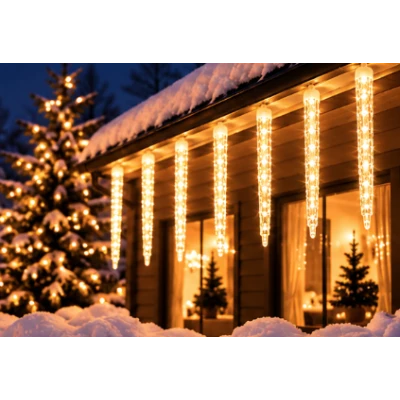Instalatie de Craciun LED cu 8 Turturi Luminosi de 30 cm Lumina ALB CALD 1500 20