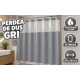 Perdea de Dus GRI din PEVA cu 12 Inele 178 x 183 cm Rezistenta la Apa