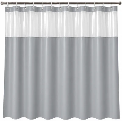 Perdea de Dus GRI din PEVA cu 12 Inele 178 x 183 cm Rezistenta la Apa