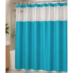 Perdea de Dus TURCOAZ din PEVA cu 12 Inele 178 x 183 cm Rezistenta la Apa