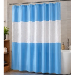 Perdea de dus PEVA 180 x 180 cm ALBASTRA cu transparent