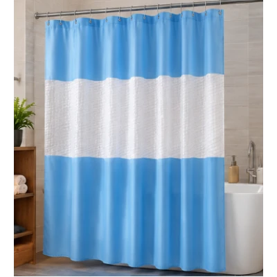 Perdea de dus PEVA 180 x 180 cm ALBASTRA cu transparent