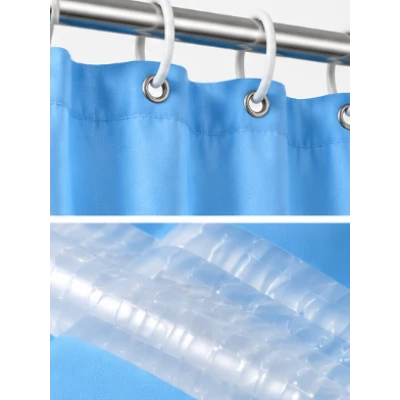 Perdea de dus PEVA 180 x 180 cm ALBASTRA cu transparent