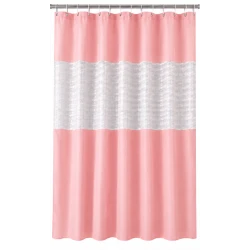Perdea de dus PEVA 180 x 180 cm ROZ cu transparent