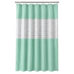 Perdea de dus PEVA 180 x 180 cm VERDE cu transparent