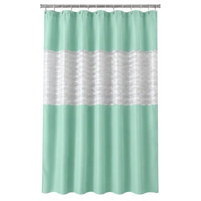 Perdea de dus PEVA 180 x 180 cm VERDE cu transparent