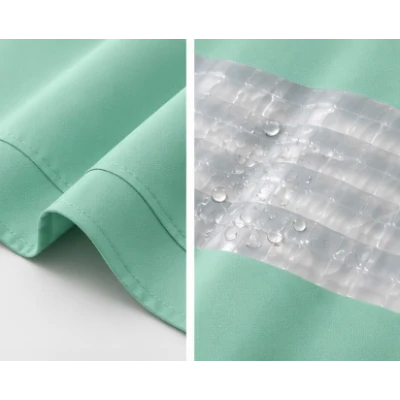 Perdea de dus PEVA 180 x 180 cm VERDE cu transparent
