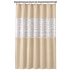 Perdea de dus PEVA 180 x 180 cm BEJ cu transparent