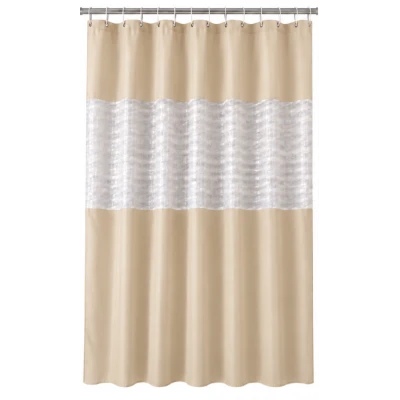 Perdea de dus PEVA 180 x 180 cm BEJ cu transparent