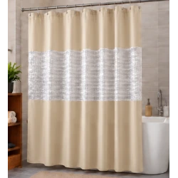 Perdea de dus PEVA 180 x 180 cm BEJ cu transparent