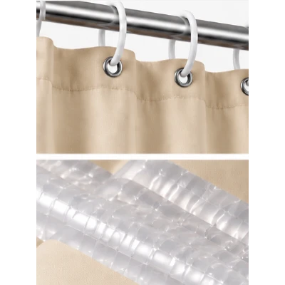 Perdea de dus PEVA 180 x 180 cm BEJ cu transparent