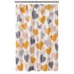 Perdea de dus PEVA 180 x 180 cm cu INIMIOARE COLORATE cu 12 inele