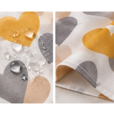 Perdea de dus PEVA 180 x 180 cm cu INIMIOARE COLORATE cu 12 inele