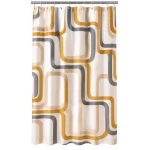 Perdea de dus PEVA 180 x 180 cm cu DUNGI COLORATE cu 12 inele