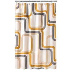 Perdea de dus PEVA 180 x 180 cm cu DUNGI COLORATE cu 12 inele