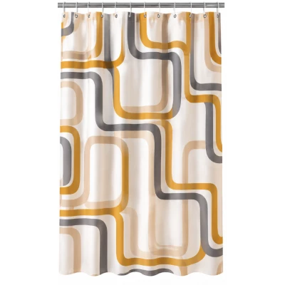 Perdea de dus PEVA 180 x 180 cm cu DUNGI COLORATE cu 12 inele