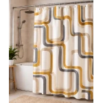 Perdea de dus PEVA 180 x 180 cm cu DUNGI COLORATE cu 12 inele