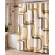 Perdea de dus PEVA 180 x 180 cm cu DUNGI COLORATE cu 12 inele