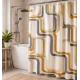 Perdea de dus PEVA 180 x 180 cm cu DUNGI COLORATE cu 12 inele