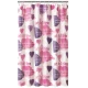 Perdea de dus PEVA 180 x 180 cm cu INIMI MOV SI ROZ cu 12 inele