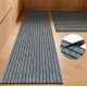 Rola Covoras Antiderapant Autoadeziv pentru Hol si Interior GRI cu Dungi Negre 40 × 300 cm