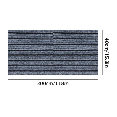 Rola Covoras Antiderapant Autoadeziv pentru Hol si Interior GRI cu Dungi Negre 40 × 300 cm