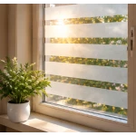 Folie pentru Geam Autoadeziva decorativa 60 × 300 cm transparenta cu dungi gri