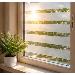 Folie pentru Geam Autoadeziva decorativa 60 × 300 cm transparenta cu dungi gri