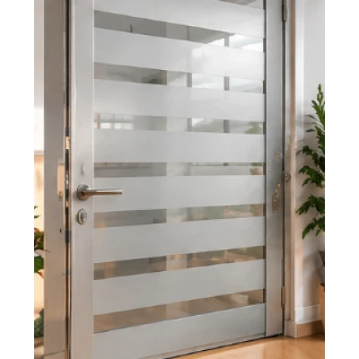 Folie pentru Geam Autoadeziva decorativa 60 × 300 cm transparenta cu dungi gri