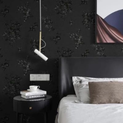 Folie Adeziva Tip Tapet Black Roses Model Trandafiri 45 × 200 cm decorativa