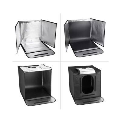 Mini Studio Foto Portabil 60 × 60 cm tip Cort Pliabil Lightbox pentru Fotografie de Produs cu Fundaluri