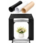 Mini Studio Foto Portabil 60 × 60 cm tip Cort Pliabil Lightbox pentru Fotografie de Produs cu Fundaluri