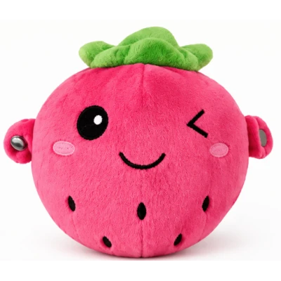 Jucarie Interactiva din Plus CAPSUNA Fruit Sensing Rhythm Toy Sunete Reactie la Atingere ROZ
