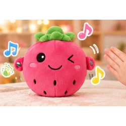 Jucarie Interactiva din Plus CAPSUNA Fruit Sensing Rhythm Toy Sunete Reactie la Atingere ROZ