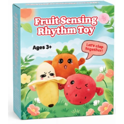 Jucarie Interactiva din Plus CAPSUNA Fruit Sensing Rhythm Toy Sunete Reactie la Atingere ROZ