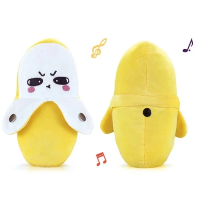 Jucarie Interactiva din Plus BANANA Fruit Sensing Rhythm Toy Sunete Reactie la Atingere GALBENA