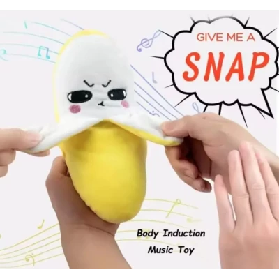 Jucarie Interactiva din Plus BANANA Fruit Sensing Rhythm Toy Sunete Reactie la Atingere GALBENA
